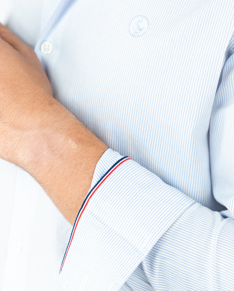 Camisa Popelín Raya Bengal Blanca