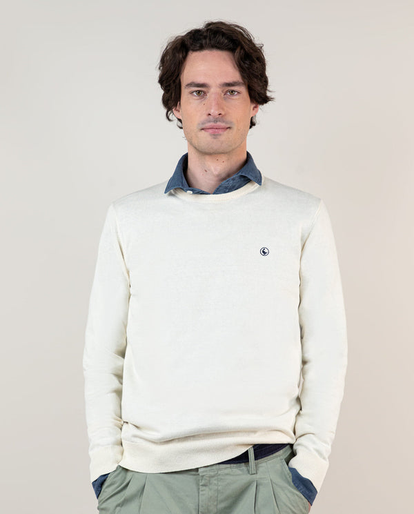 El Ganso | Jersey Cuello Caja Crudo Beige  para hombre.