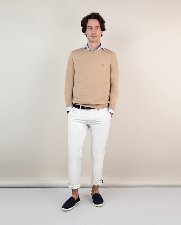 El Ganso | Jersey Cuello Caja Beige Beige  para hombre.