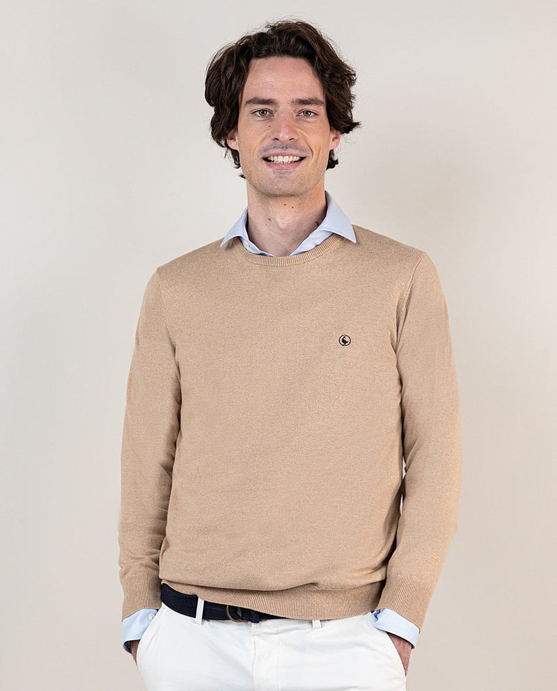 El Ganso | Jersey Cuello Caja Beige Beige  para hombre.