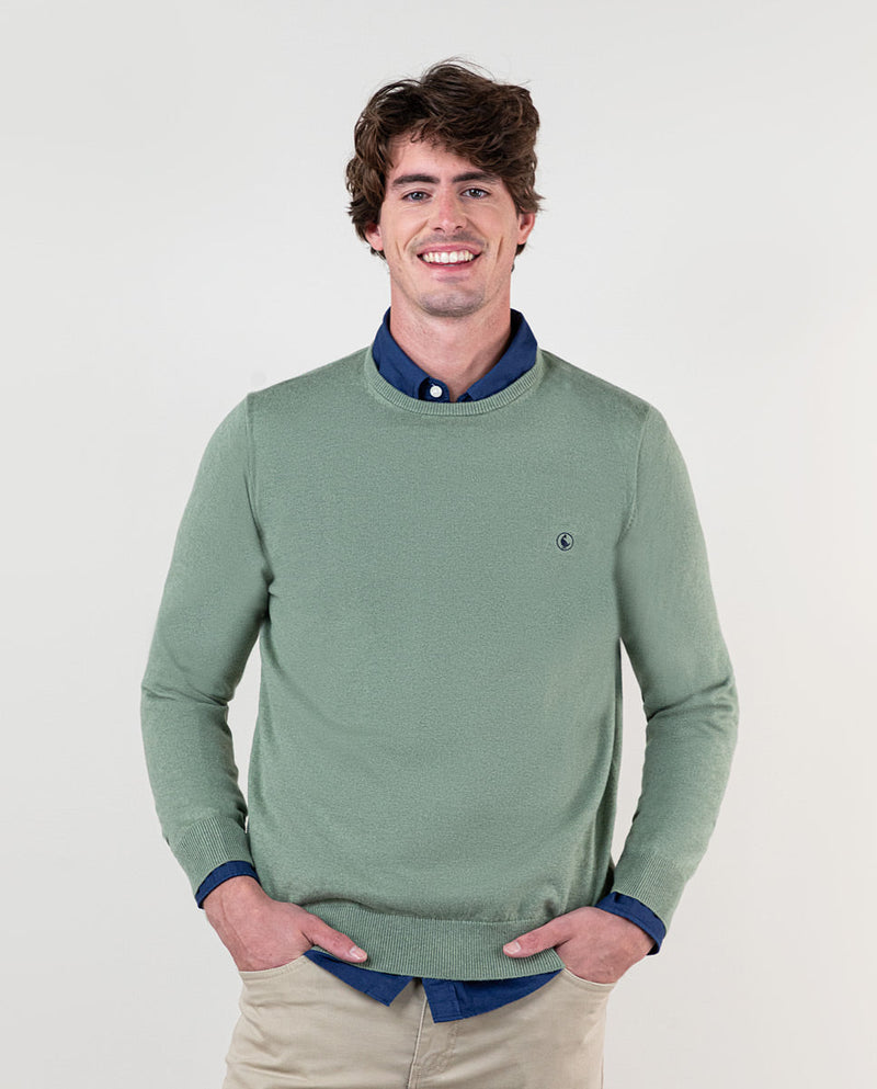 El Ganso | Jersey Cuello Caja Verde Verde  para hombre.