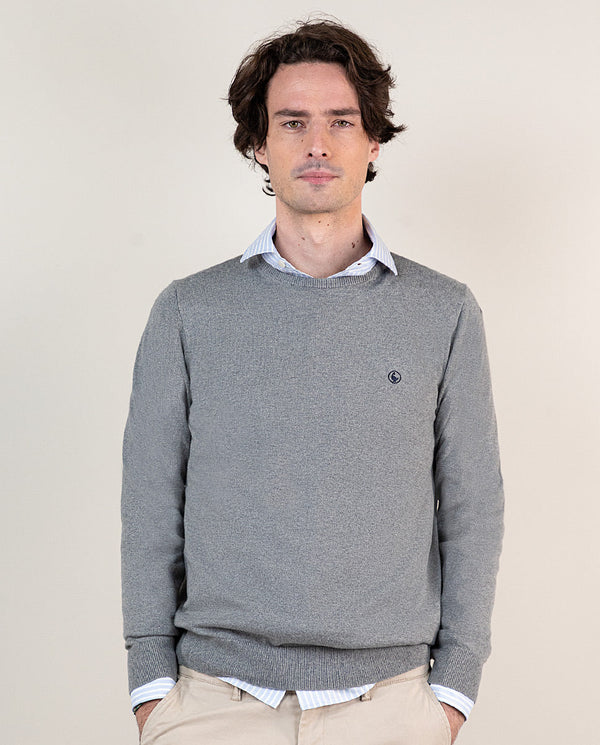 El Ganso | Jersey Cuello Caja Gris Gris  para hombre.