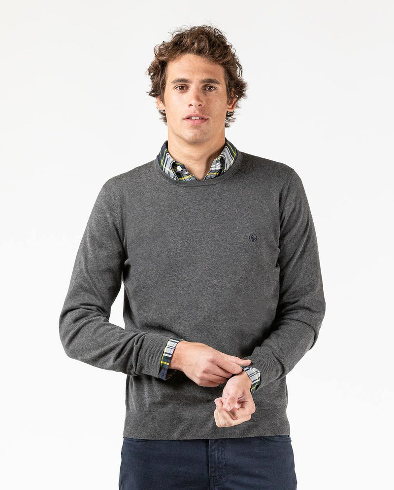 El Ganso | Jersey Supima Cuello Caja Gris Gris  para hombre.