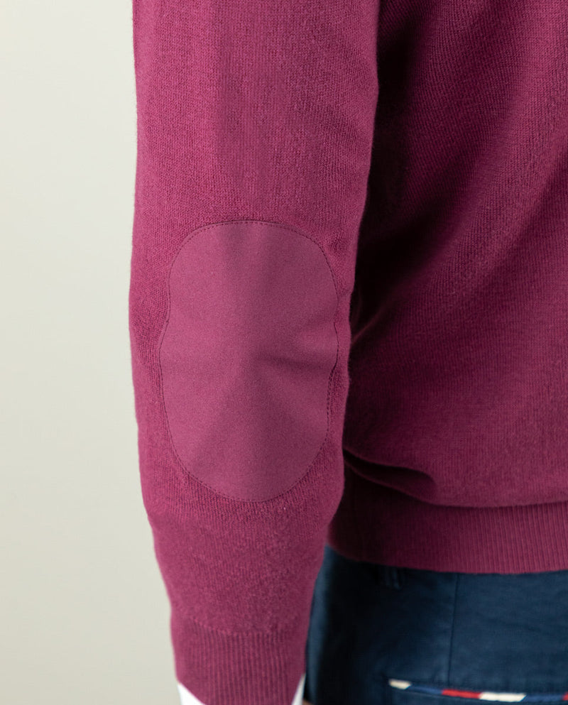 Jersey Cuello Pico Coderas Borgoña