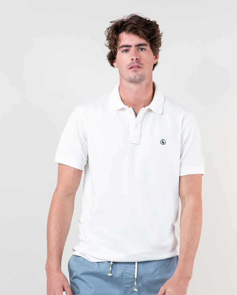 Polo Piqué Garment Dyed Blanco