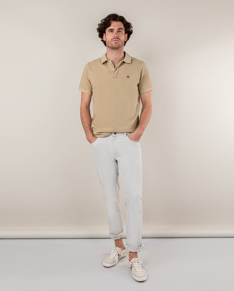 Polo Piqué Garment Dyed Beige