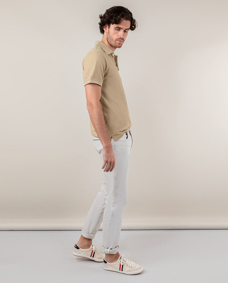 Polo Piqué Garment Dyed Beige