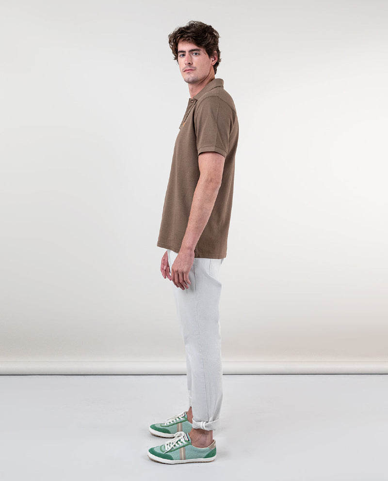 El Ganso | Polo Piqué Garment Dyed Chocolate Café  para hombre.