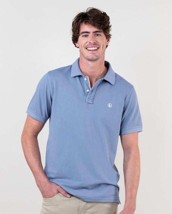 El Ganso | Polo Piqué Garment Dyed Azul Medio Azul Medio  para hombre.