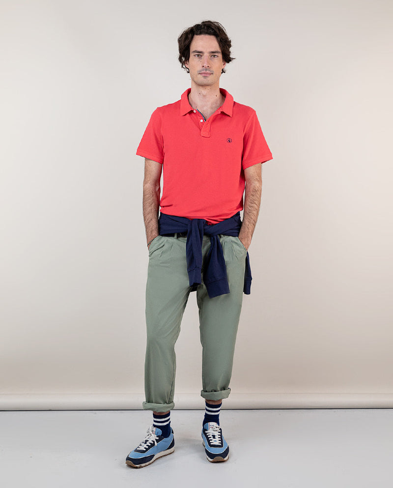 El Ganso | Polo Piqué Garment Dyed Rojo Rojo  para hombre.