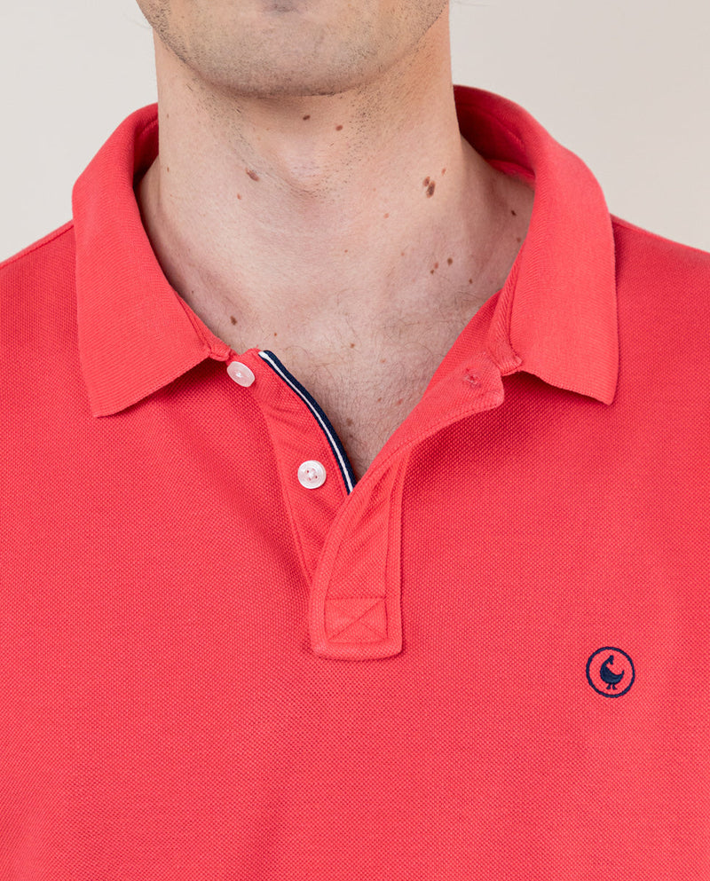 Polo Piqué Garment Dyed Rojo