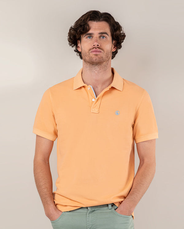 El Ganso | Polo Piqué Garment Dyed Salmón Rosa  para hombre.