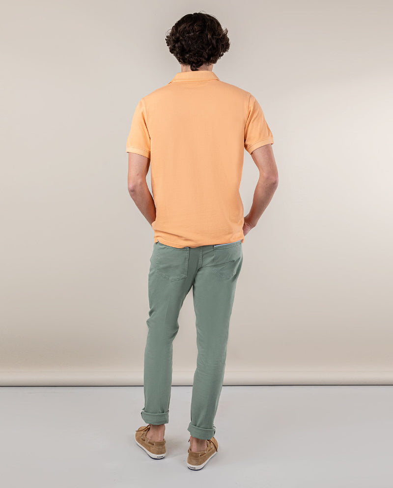 Polo Piqué Garment Dyed Salmón