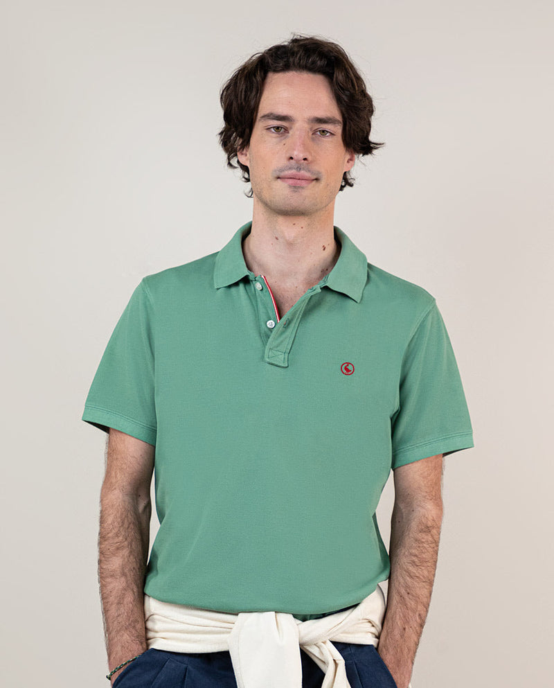 Polo Piqué Garment Dyed Verde