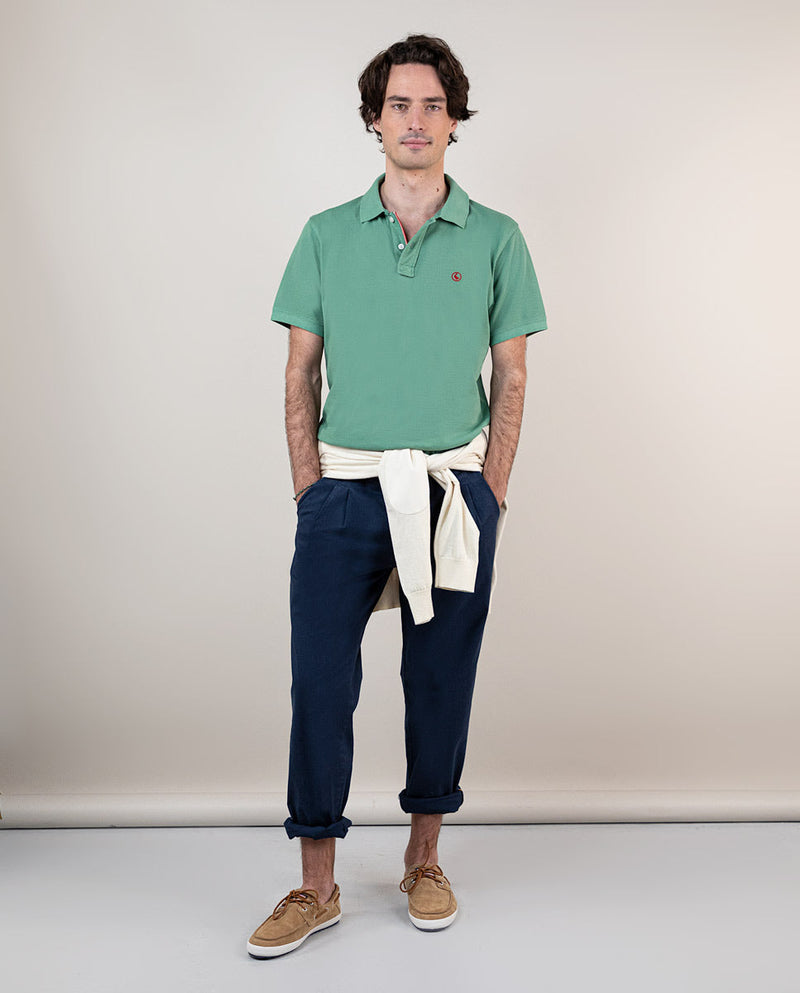 Polo Piqué Garment Dyed Verde