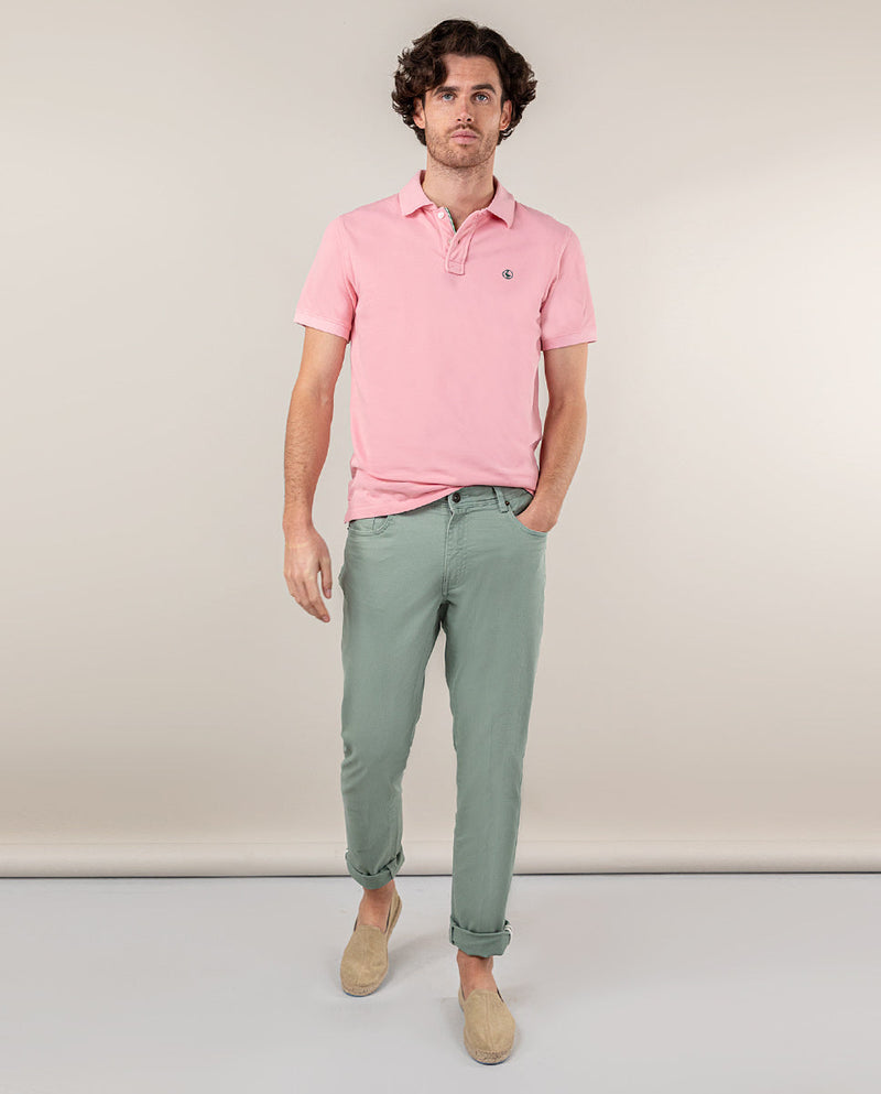 Polo Piqué Garment Dyed Rosa