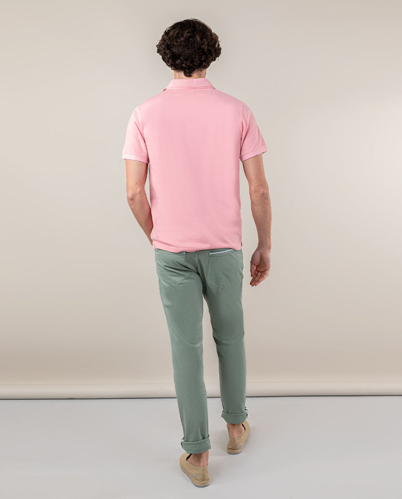 Polo Piqué Garment Dyed Rosa