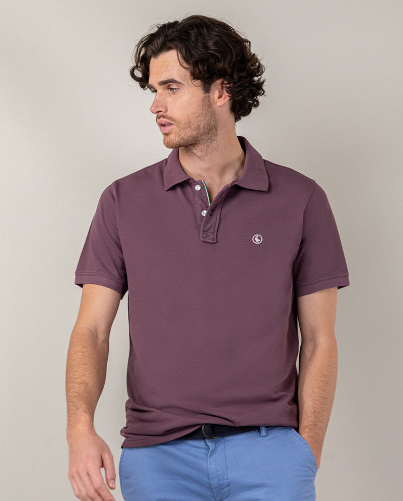 Polo Piqué Garment Dyed Berenjena