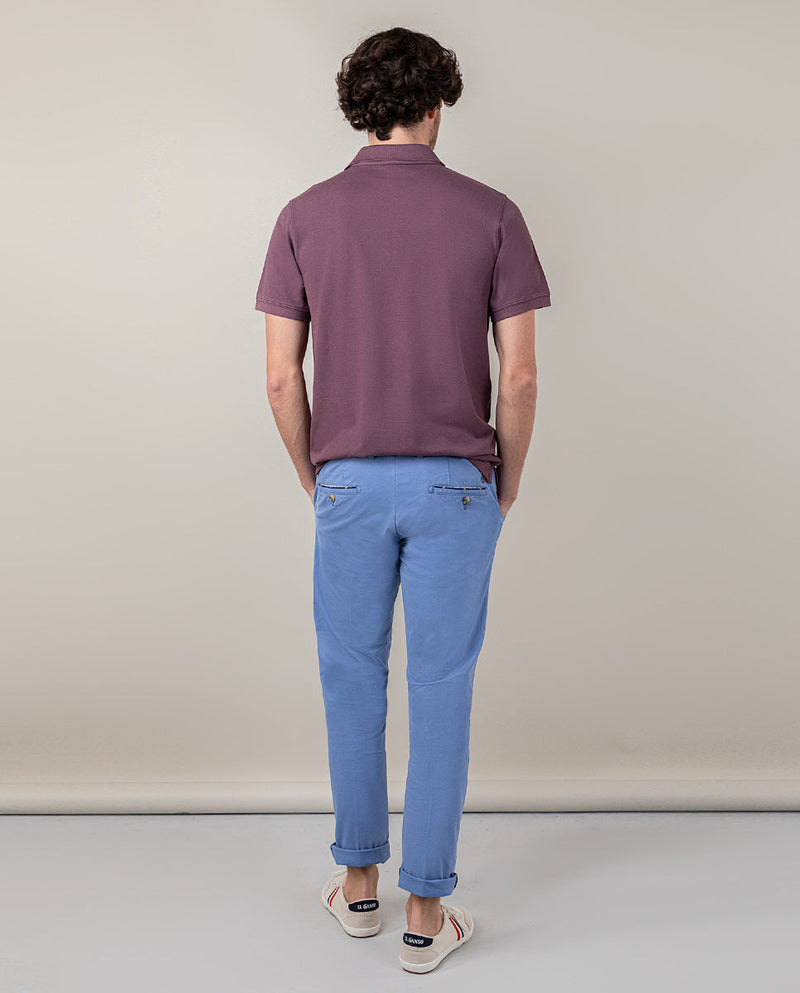 Polo Piqué Garment Dyed Berenjena