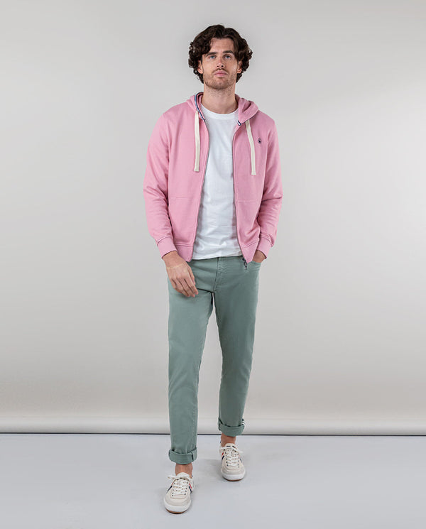 Sudadera Cremallera con Capucha Rosa