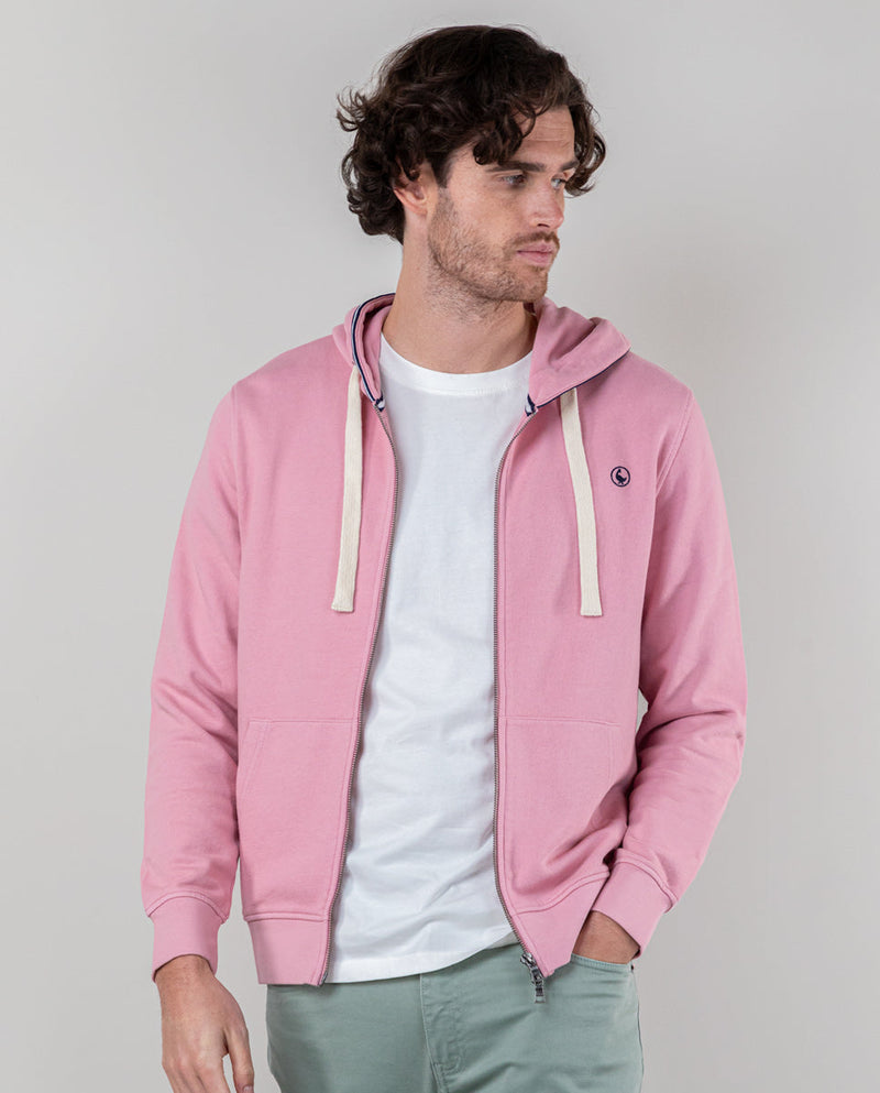 Sudadera Cremallera con Capucha Rosa