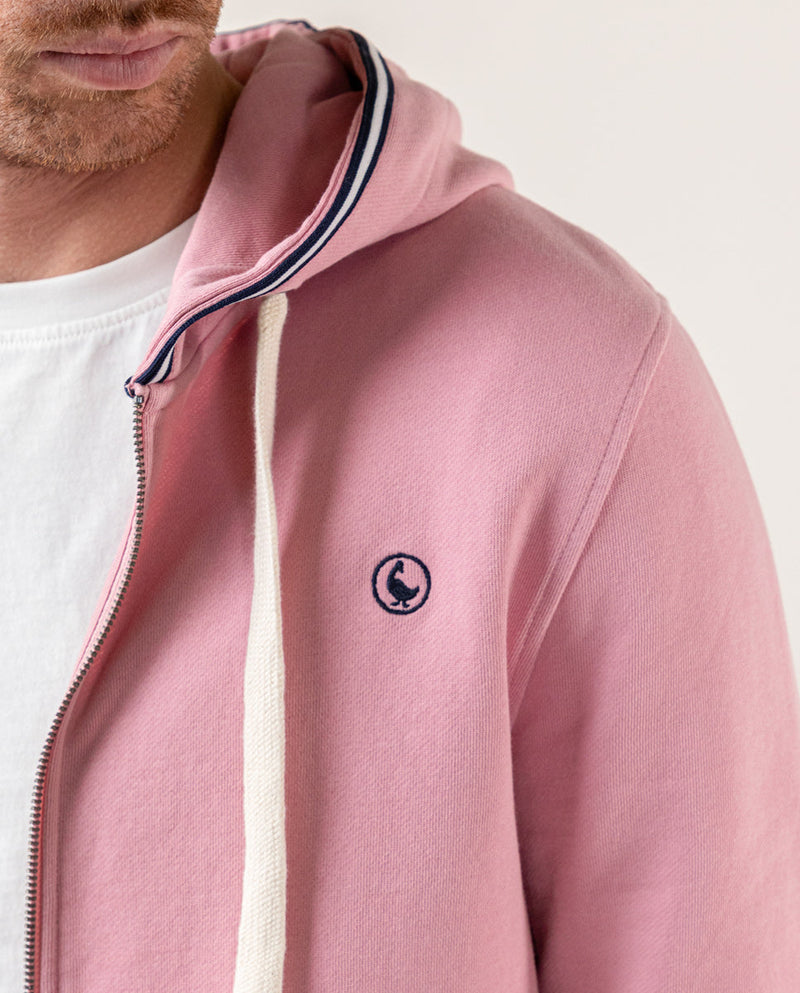 Sudadera Cremallera con Capucha Rosa