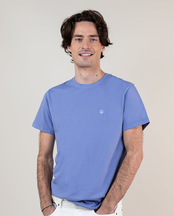 El Ganso | Camiseta Garment Dyed Azul Azul Medio  para hombre.