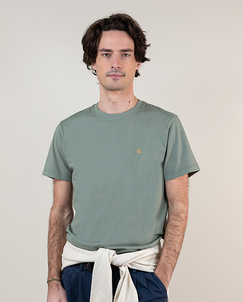 El Ganso | Camiseta Garment Dyed Verde Oscuro Verde  para hombre.