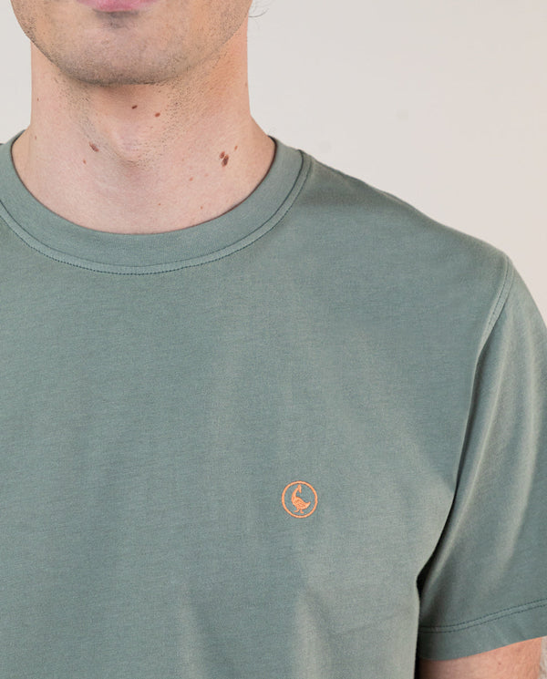 Camiseta Garment Dyed Verde Oscuro