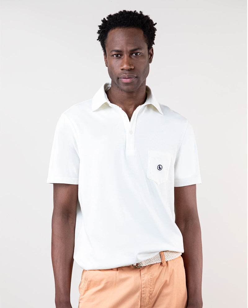 El Ganso | Polo Slub Jersey Off White Blanco  para hombre.