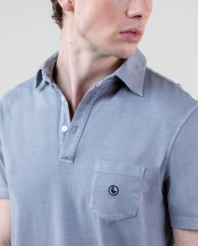 Polo Slub Jersey Gris