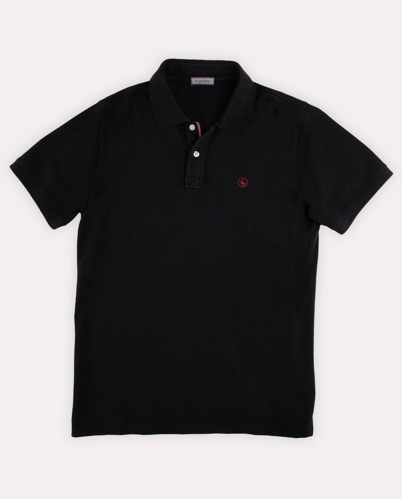 Polo Piqué Garment Dyed Negro