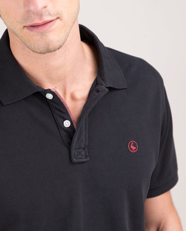 Polo Piqué Garment Dyed Negro