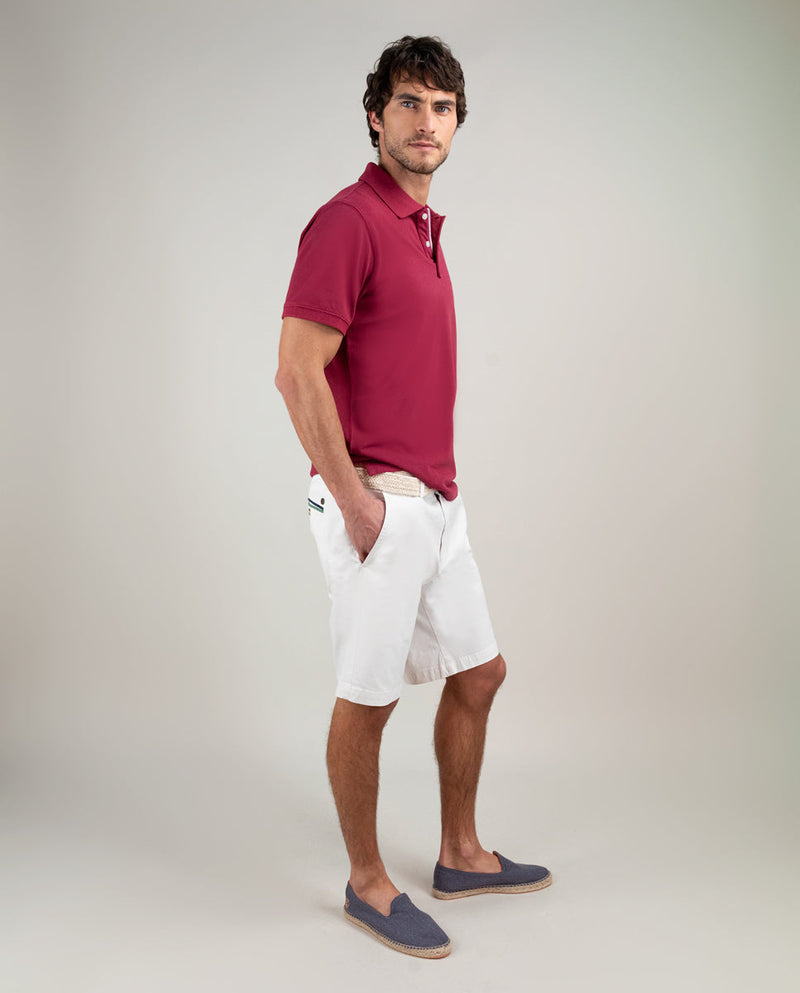 Polo Piqué Garment Dyed Granate