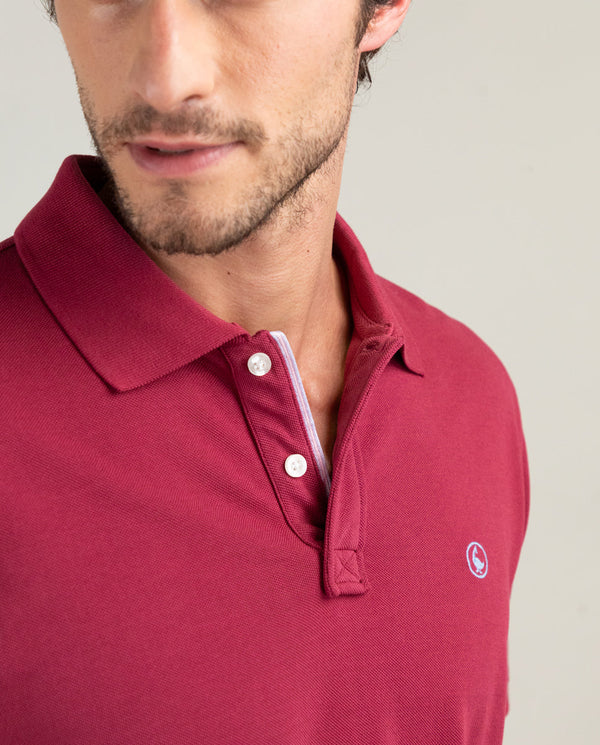Polo Piqué Garment Dyed Granate