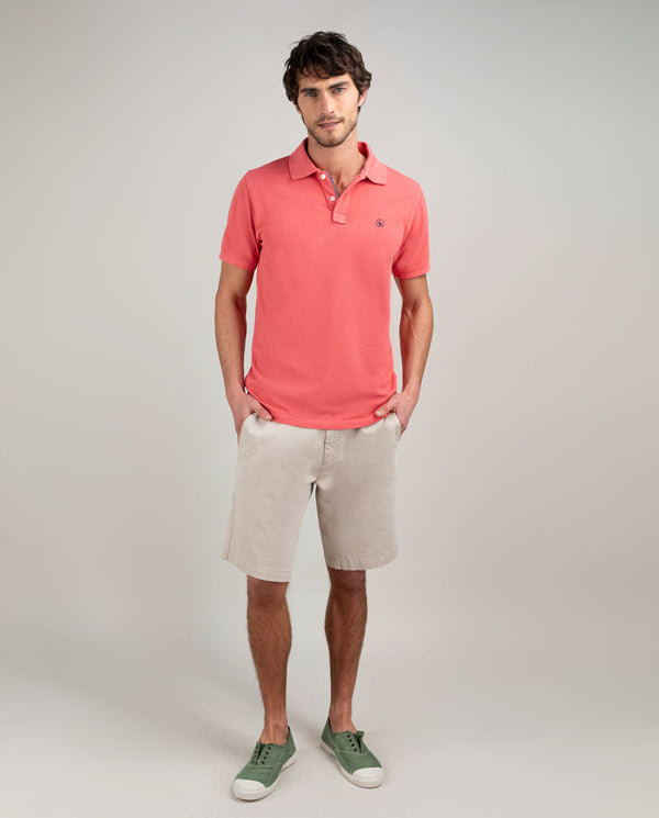Polo Piqué Garment Dyed Coral