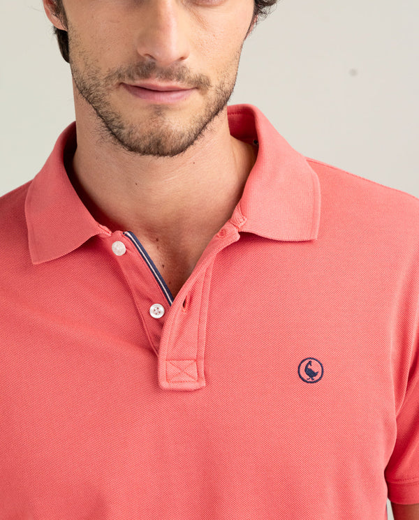 Polo Piqué Garment Dyed Coral