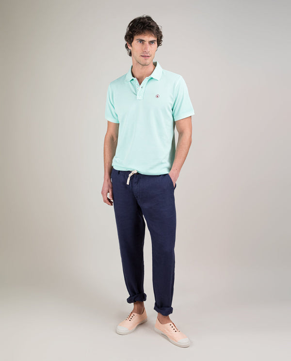 Polo Piqué Garment Dyed Aguamarina