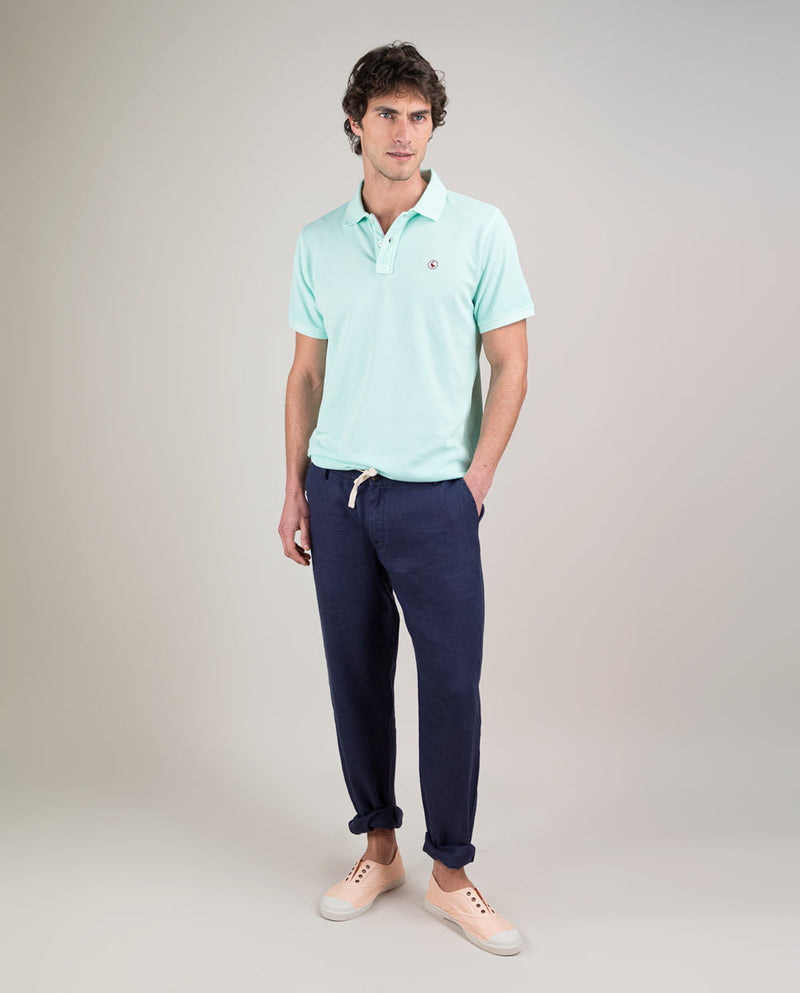 Polo Piqué Garment Dyed Aguamarina