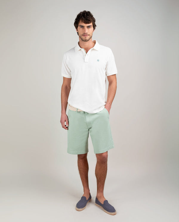 Polo Piqué Garment Dyed Blanco