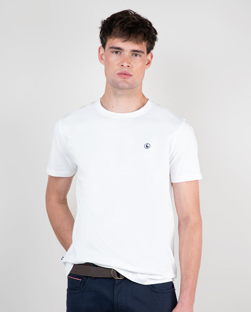 Camiseta Cuello Caja Garment Dyed Blanco