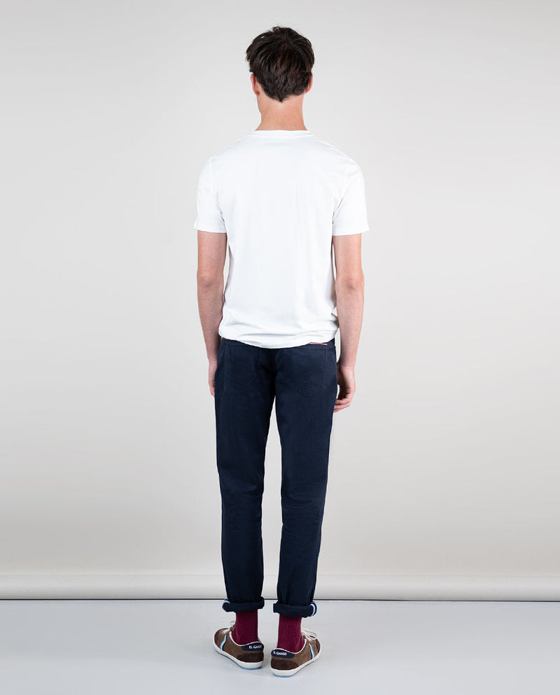 Camiseta Cuello Caja Garment Dyed Blanco