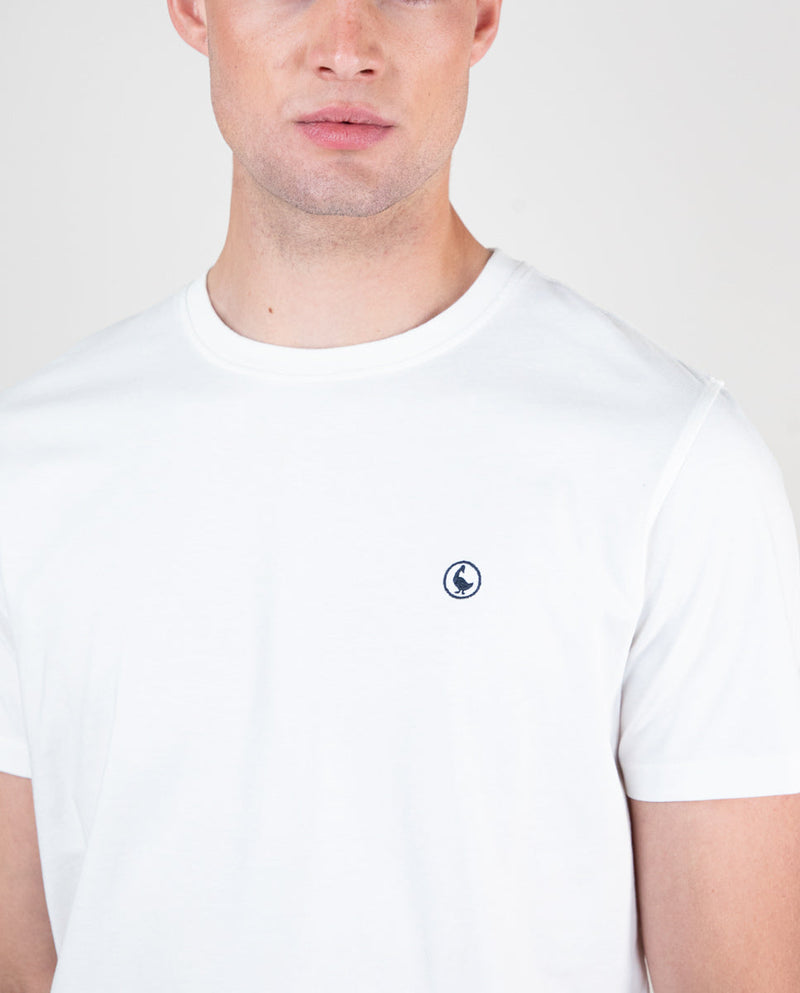 Camiseta Cuello Caja Garment Dyed Blanco