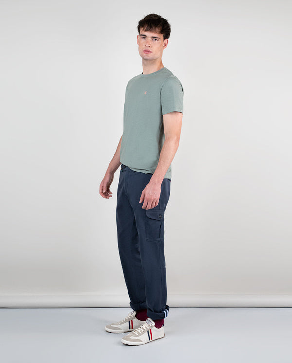 Camiseta Cuello Caja Garment Dyed Verde Claro
