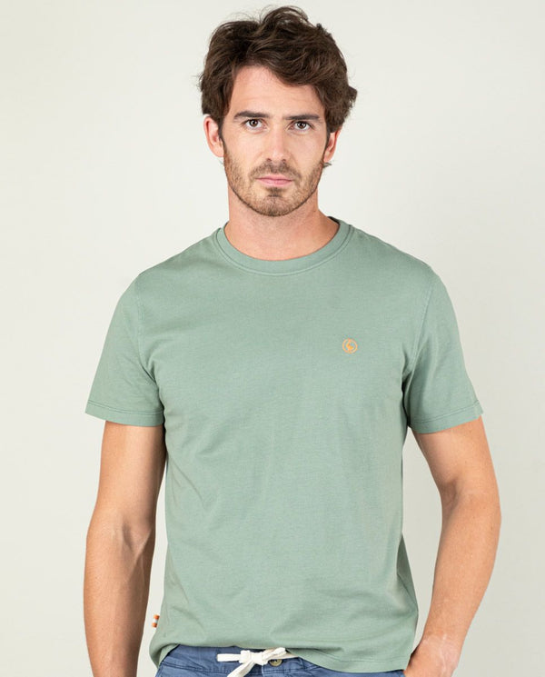 Camiseta Cuello Caja Garment Dyed Kakhi