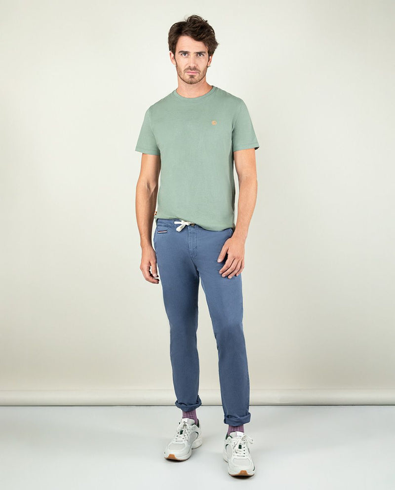 Camiseta Cuello Caja Garment Dyed Kakhi