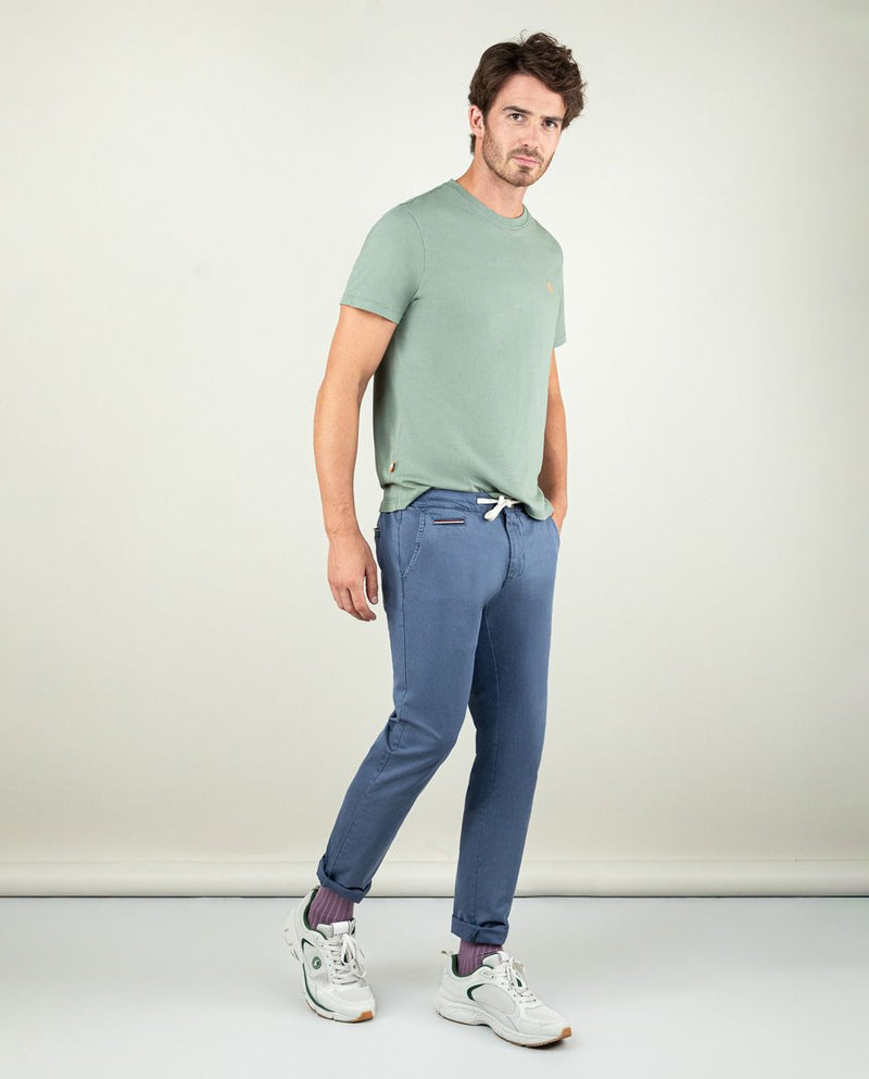 Camiseta Cuello Caja Garment Dyed Kakhi