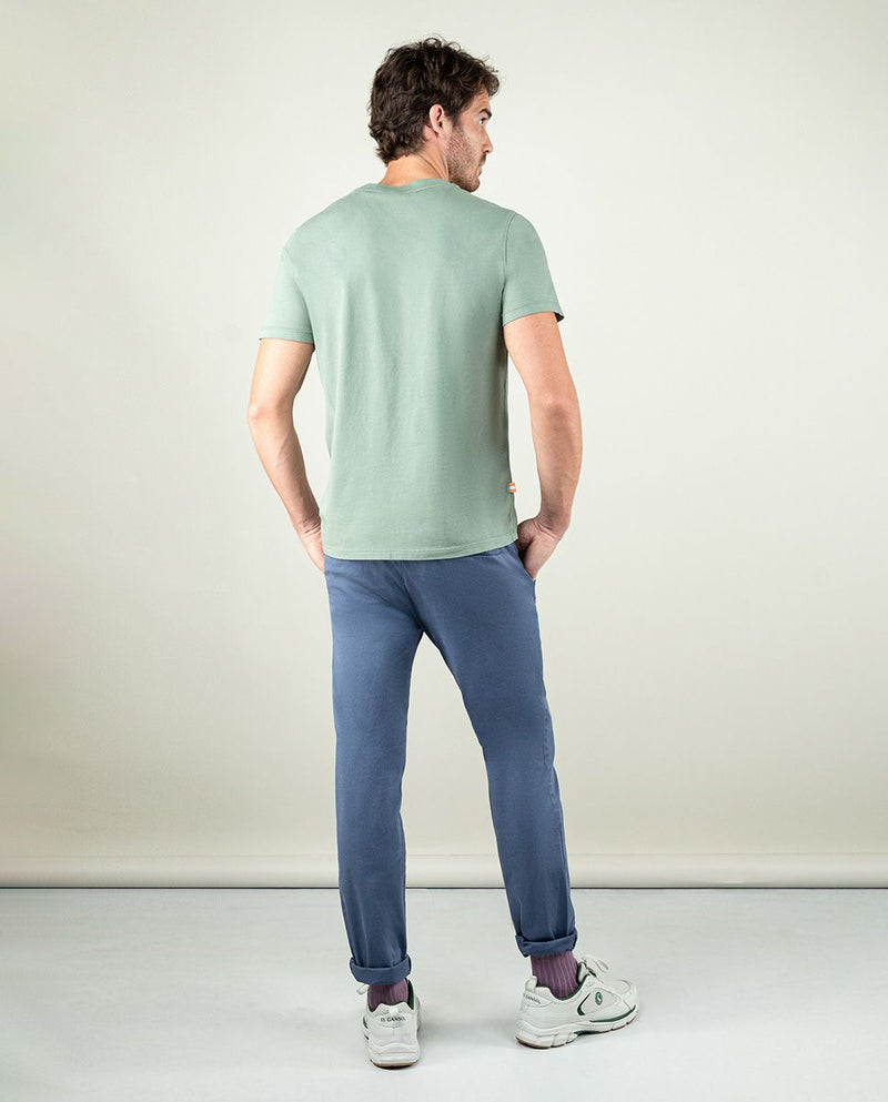 Camiseta Cuello Caja Garment Dyed Kakhi