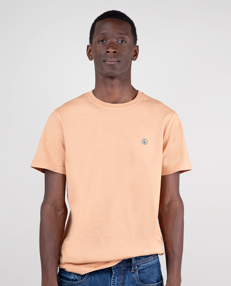 Camiseta Cuello Caja Garment Dyed Terracota
