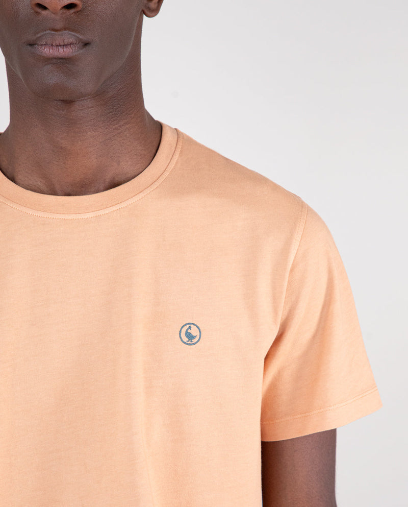 Camiseta Cuello Caja Garment Dyed Terracota